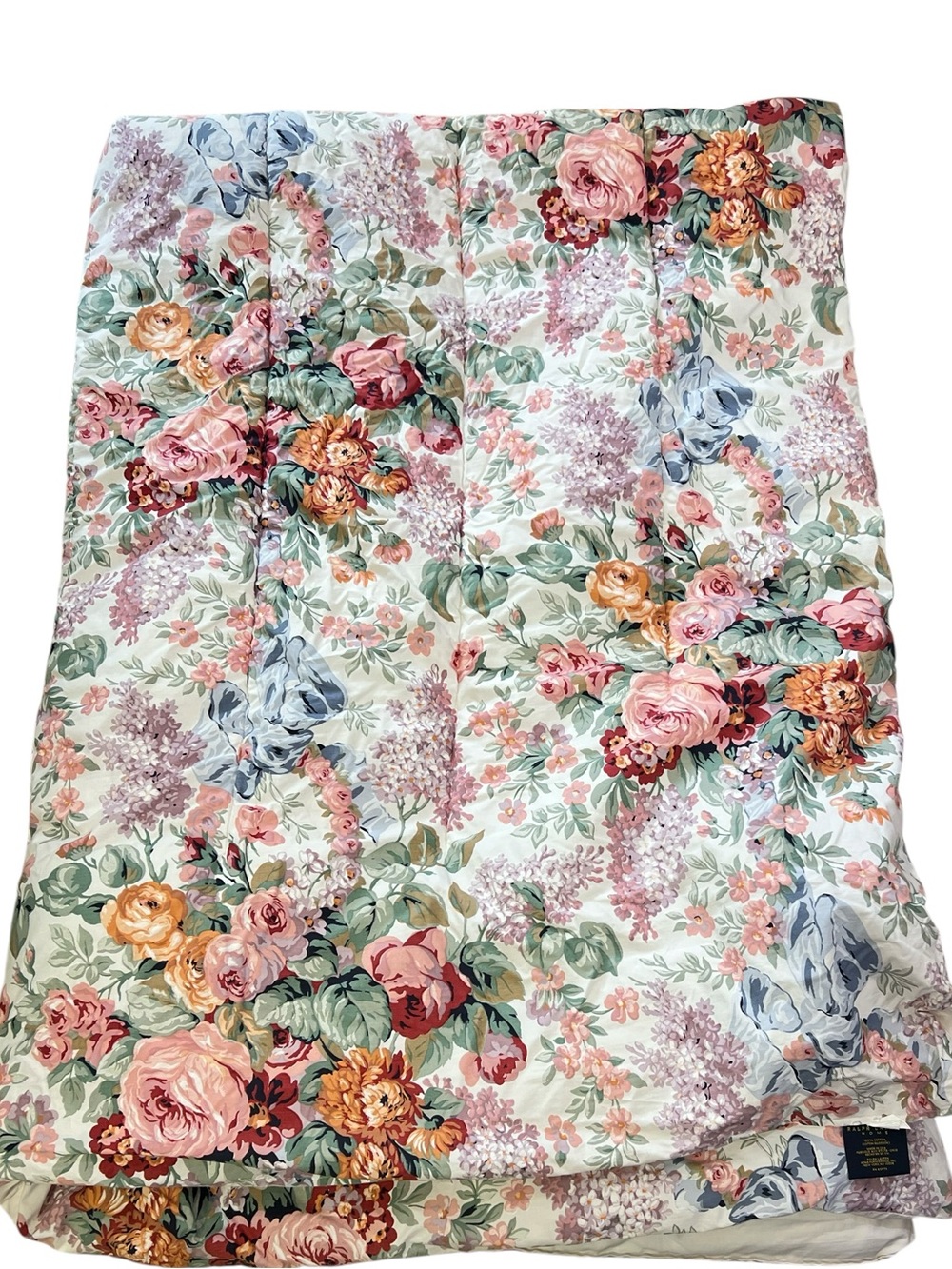 Vtg Ralph Lauren Blue Label ALLISON Floral Twin Comforter Cottage Chic Floral